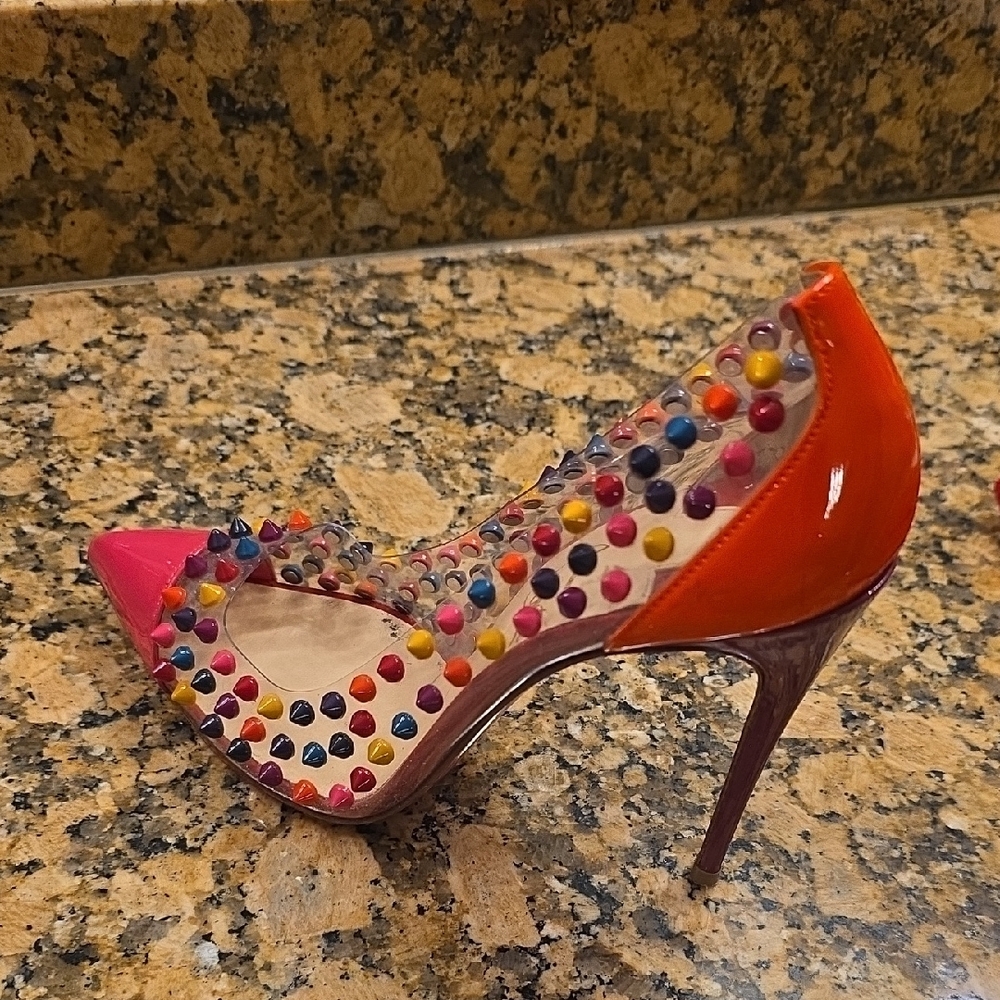 Christian Louboutin Multicolor Spiked Heels EU.SIZE 37.5 - Picture 10 of 17
